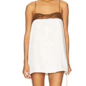 FREE PEOPLE VERANO MINI DRESS BROWN/ WHITE